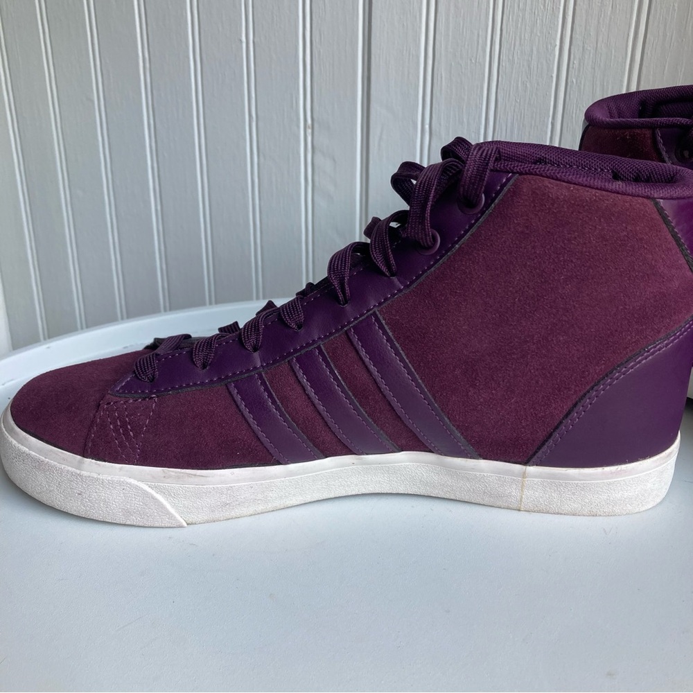 Adidas Neo Cloudfoam Deep Purple High Top Sneaker Womens 8 Shoe - Picture 5 of 15